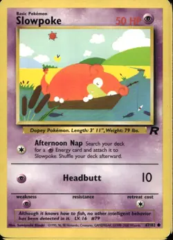 Slowpoke 67/82 Common WOTC Team Rocket Pokemon - Image 1