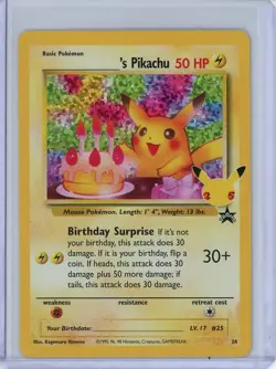 Birthday Pikachu Pokemon 2021 SWSH Celebrations Classic Collection #24 NM - Image 1