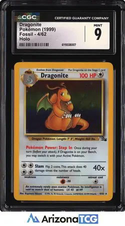 Pokemon 1999 Dragonite 4/62 Holo Fossil CGC 9 - Image 1