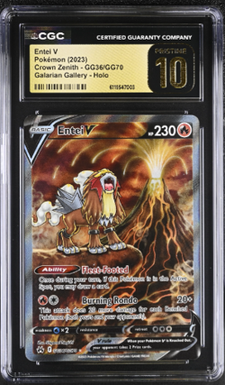 Pokemon Entei V 2023 Crown Zenith GG36/GG70 CGC PRISTINE 10 - Image 1