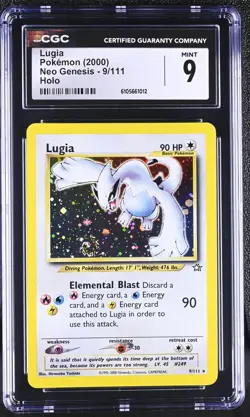CGC 9 Lugia 9/111 Neo Genesis Holo Rare Unlimited Pokemon 2000 MINT - Image 1