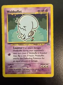 Pokemon TCG Wobbuffet Neo Discovery 35/75 2001 Rare, Played Condition - Image 1