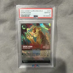 Disney Lorcana Shere Khan Menacing Predator Enchanted #212/204 PSA 10 - Image 1