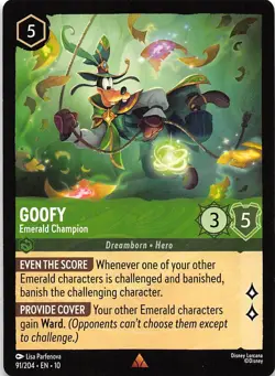 Goofy Emerald Champion 91/204 Whispers in the Well Disney Lorcana - Image 1