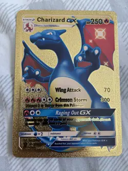 2019 Pokemon Gold Foil Fan Art Card Charizard Gx - Image 1