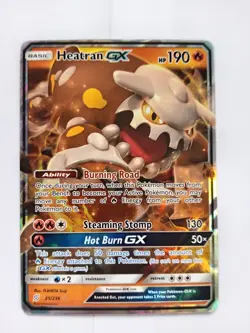 Pokemon TCG Heatran GX Card 25/236 Unified Minds Holo Rare - Image 1