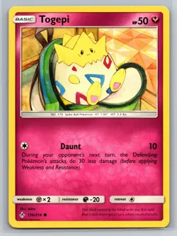 Togepi 136/214 Unbroken Bonds Pokemon Card Fairy Type Basic Daunt Attack - Image 1