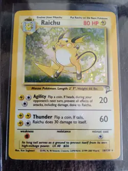Pokemon Raichu 16/130 Holo Base Set 2 Unlimited Card - Image 1