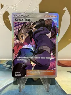 Koga's Trap 211/214 Pokemon Unbroken Bonds Sun Moon Full Art Card NM - Image 1