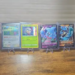 Pokemon TCG Holo Card Lot Ditto, Rowlet, Hatterene V, Lucario V - 4 Cards - Image 1