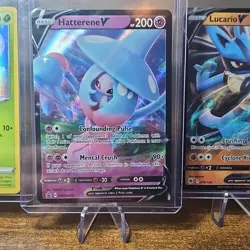 Pokemon TCG Holo Card Lot Ditto, Rowlet, Hatterene V, Lucario V - 4 Cards - Image 3