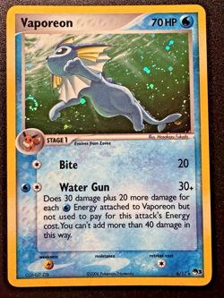 Vaporeon 6/17 POP Series 3 Promo Pokemon Card Holo Foil Rare Swirl LP - Image 1