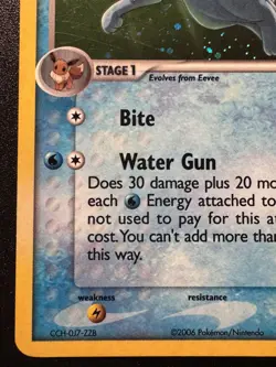 Vaporeon 6/17 POP Series 3 Promo Pokemon Card Holo Foil Rare Swirl LP - Image 5