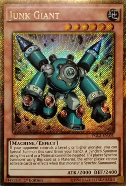 PGL2-EN001 JUNK GIANT GOLD SECRET RARE 1ST EDITION YuGiOh CARD - Image 1