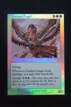Magic The Gathering MTG EXALTED ANGEL FOIL Onslaught LP Lightly Played - Image 1