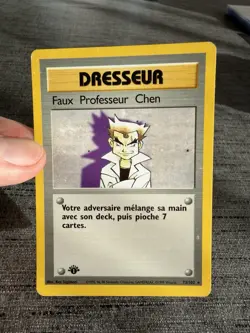 Carte Pokemon Faux Professeur Chen 73/102 Rare Edition 1 Set De Base Wizards FR - Image 5