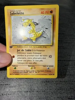 Carte Pokemon Sablette 62/102 Edition 1 Set De Base Wizards Francais OCCASION - Image 3