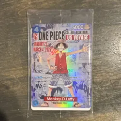 Bandai One Piece CCG Monkey.D.Luffy College Basketball US Voyage Promo Holo - Image 1