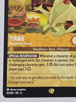 Disney Lorcana- Tiana - Restaurant Owner 16/204 Azurite Sea Non-Foil - Image 4