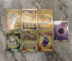 Pokemon Gold Card Lot Of 7 Zamazenta V 212/202 And Other Gold Cards - Image 1