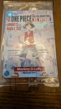One Piece Monkey.D.Luffy [College Basketball US Voyage] P-055 Promo Card SEALED - Image 1