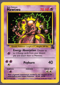 Mewtwo 14 Black Star Promo Pokemon Card 2000 NM - Image 1