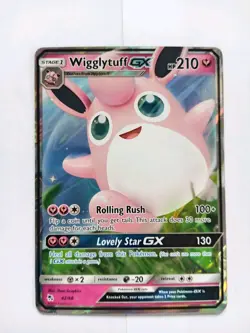 Pokemon TCG Wigglytuff GX Ultra Rare Card 42/68 Hidden Fates - Image 1