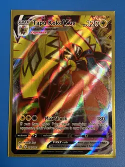 Pokemon SWSH Battle Styles FULL ART Tapu Koko VMAX 051/163 NM + Card Saver - Image 1