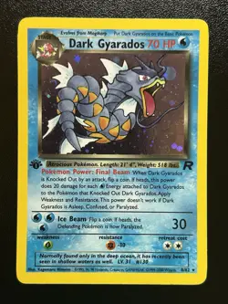 DARK GYARADOS Pokemon Card - WOTC - 1st Edition - Team Rocket - 8/82 HOLO NM (B) - Image 1