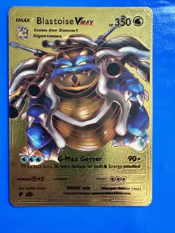 Blastoise VMAX HP350 Gold Metal Pokemon Card-Collectible Gift Display！Best~ - Image 1
