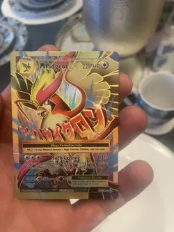 Mega M Pidgeot EX 105/108 Evolutions Secret Rare Full Art Gold Pokemon Card - Image 1