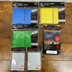 Ultra Pro ECLIPSE PRO-MATTE Blue Yellow Green - KMC Hyper Mat Blue Deck Sleeves - Image 1