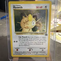 Pokemon Meowth Black Star Promo Holo Rare 10 Pokemon WOTC - Image 1