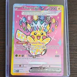 Pokemon Pikachu ex Full Art Holo EX Electric Basic Card 277/217 - Image 1