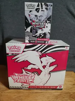 Pokemon TCG Scarlet & Violet White Flare Elite Trainer Box + Booster Bundle, NEW - Image 1