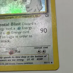 Pokemon TCG Lugia Neo Genesis Holo Rare 9/111 Nintendo 2000 Heavily Played READ - Image 4