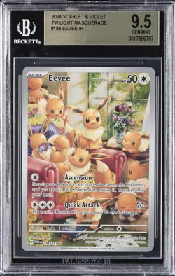 2024 POKEMON SCARLET & VIOLET TWILIGHT MASQUERADE #188 EEVEE IR BGS 9.5 - Image 1