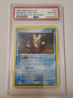 2004 Pokemon Delibird #21 - reverse foil - Team Rocket Returns - PSA GEM MNT 10 - Image 1