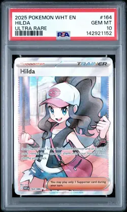 2025 Pokemon White Flare Hilda Ultra Rare 164/086 PSA 10 GEM MT - Image 1