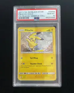 2017 Pokemon TCG EN SM Black Star Pikachu Sidekick Holo #SM98 Pikachu PSA 10 YO9 - Image 1