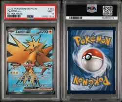 Pokemon 151 ENGLISH ZAPDOS EX ULTRA RARE FULL ART 192/165 - PSA 9 mew en 2023 - Image 3
