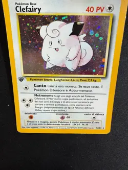 Pokemon Clefairy 5/102 Set Base Rara Holo Prima Edizione ITA Carte Vintage - Image 3