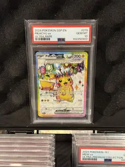 Pokemon Pikachu TCG EX Ultra Rare Surging Sparks 219/191 PSA 10 - Image 1