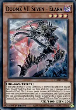 DoomZ VII Seven - Elara - Super Rare 1st Edition DOOD-EN010 - NM - YuGiOh - Image 1