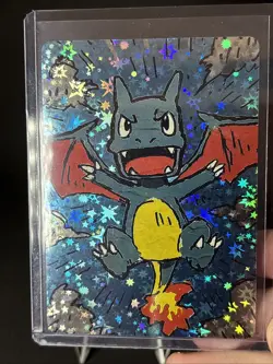 PokeDoodly Shiny Charizard - 1st Edition - Full Art Holo Rare Card - Fan Art - Image 2