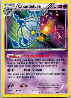 Chandelure 50/114 XY Steam Siege Rare Holo Psychic Pokemon Card 2016 NM - Image 1