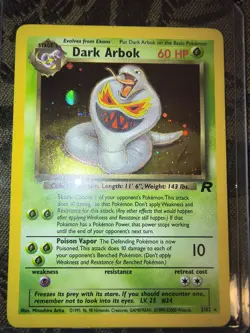 Pokemon Dark Arbok Team Rocket 2/82 Holo Rare Card 60 HP Nintendo 1999 - Image 1