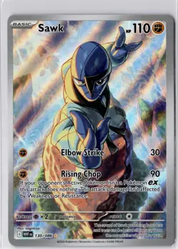Sawk 130/086 WHT White Flare Holo Illustration Rare Pokemon Card NM - Image 1