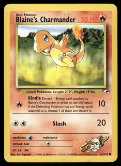 Blaine's Charmander 61/132 Gym Heroes Pokemon TCG trading card - Image 1