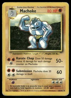 Machoke 34/102 Base Set Pokemon TCG trading card - Image 1